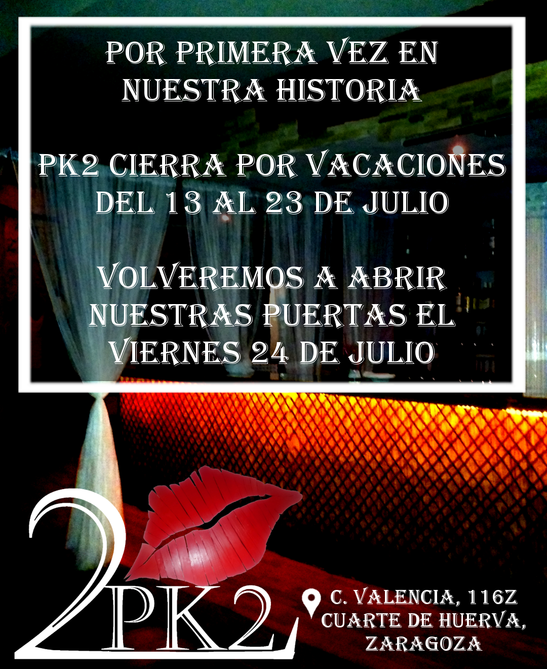 cerrado por vacaciones del 13 al 23 de julio